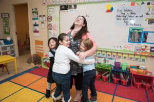 teacher with students