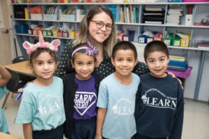 teacher with students